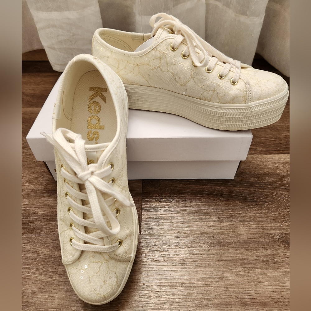 Keds Women's Cream Platform Sneakers